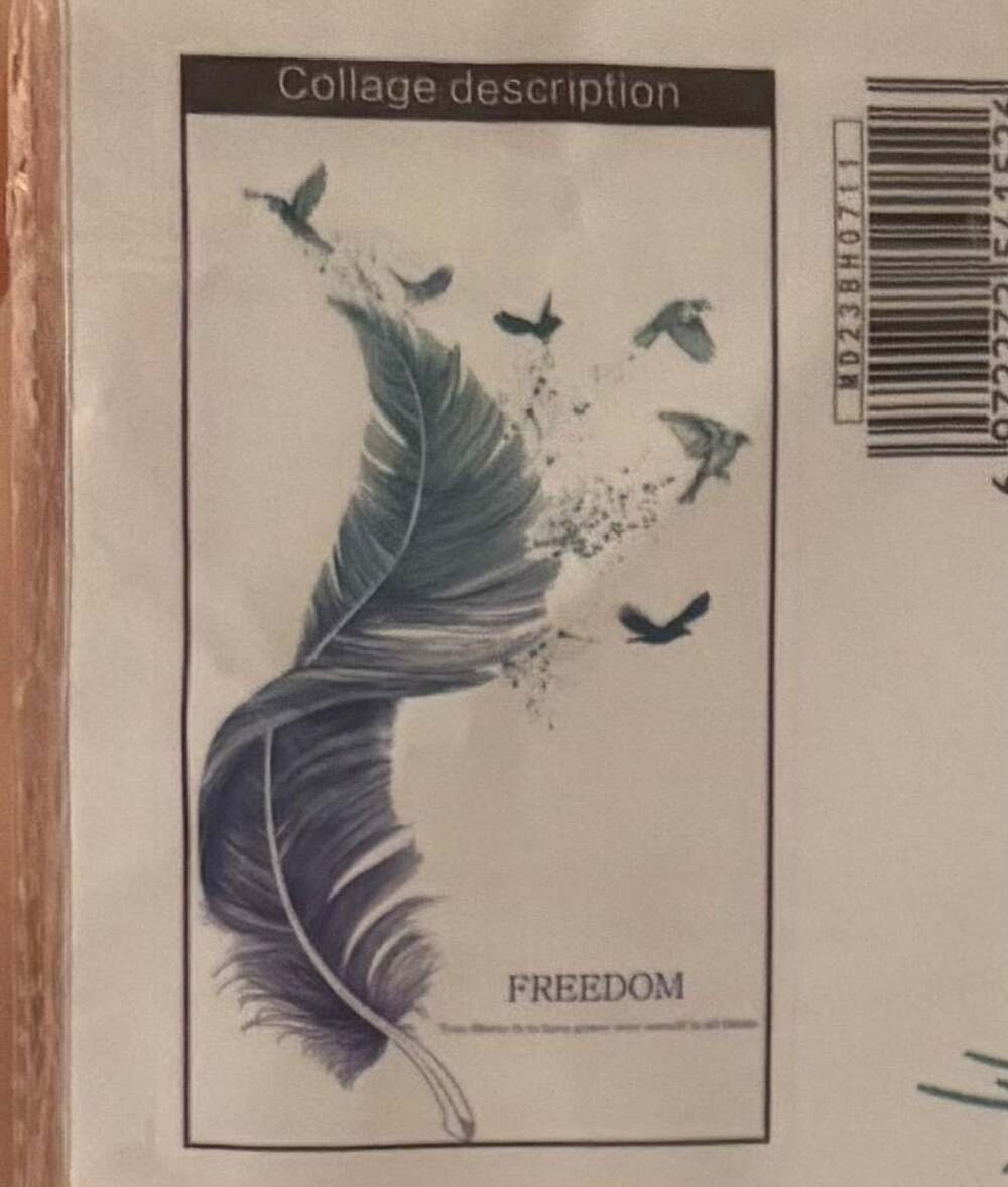MM6148 Freedom Feather And Birds Wall Sticker Decal